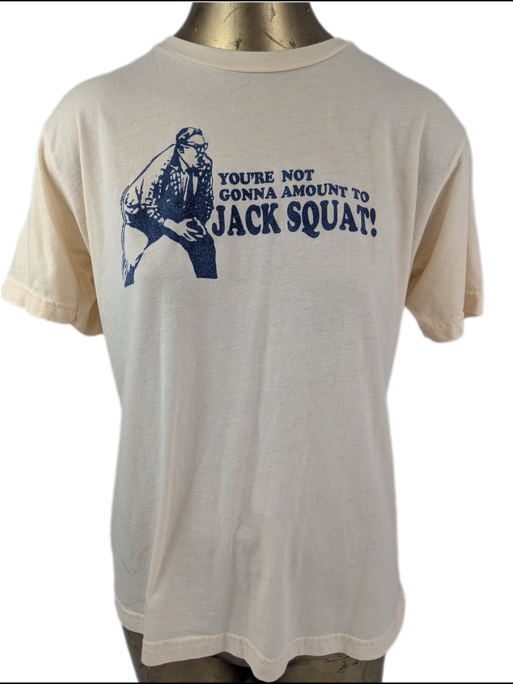 Chris Farley SNL Tshirt Cream Color You're Not Gonna Amount To Jack Squat Medium